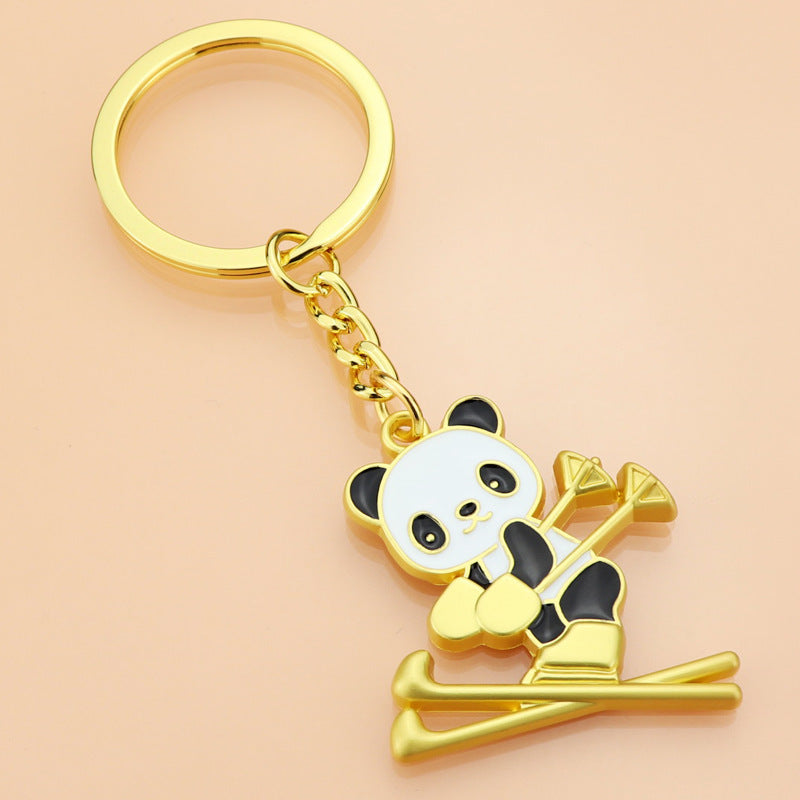 Ski Panda  Key Chain