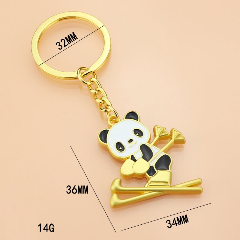 Ski Panda  Key Chain