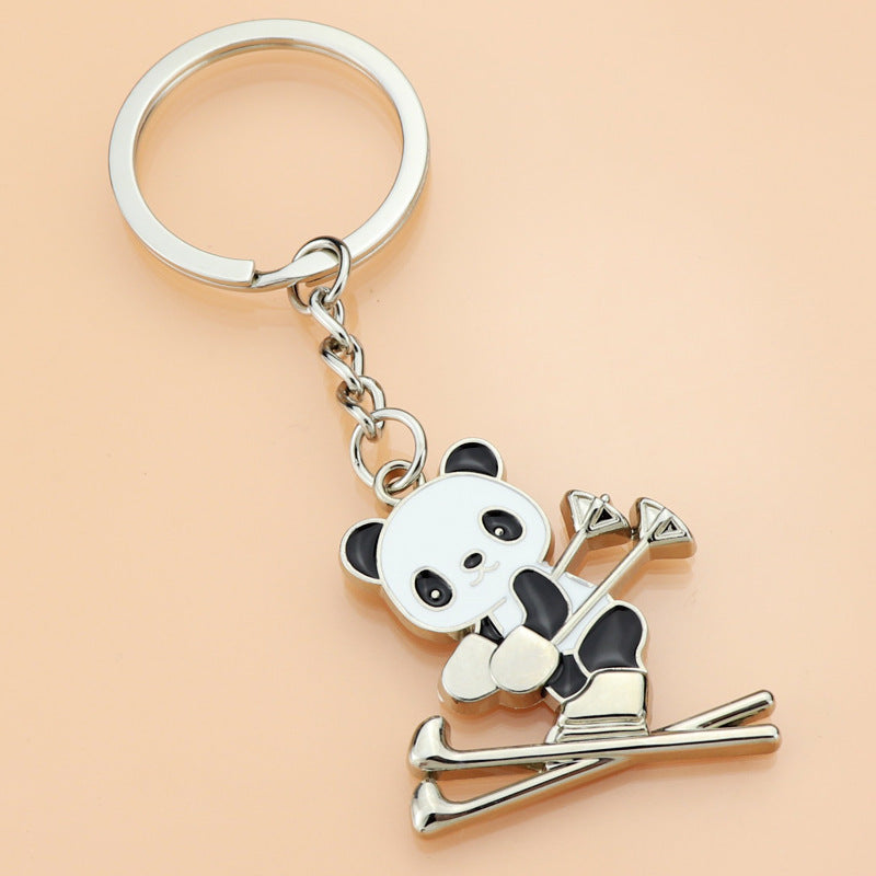 Ski Panda  Key Chain