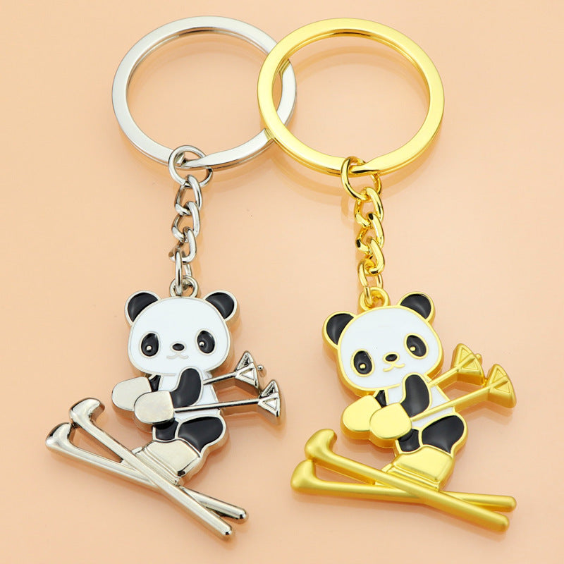 Ski Panda  Key Chain